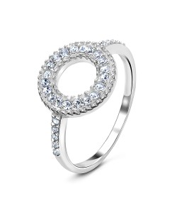 Circlr Style CZ Setting Silver Ring NSR-3175